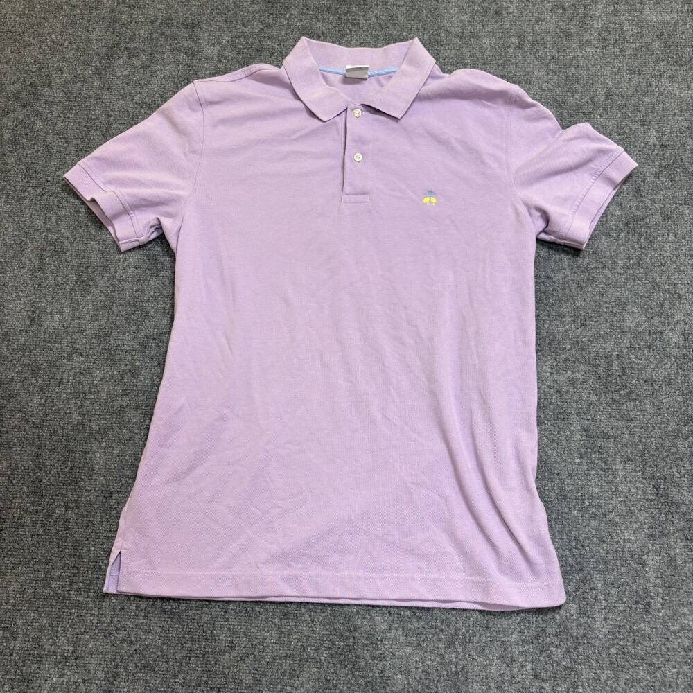 Brooks Brothers 1818 Men's Size Large Pink Cotton Short Sleeve logo Polo Shirt